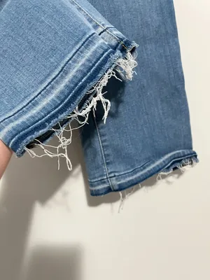 7 For All Mankind Size 24 Blue Huntington b(air) Cropped Boot Jeans thumbnail 10