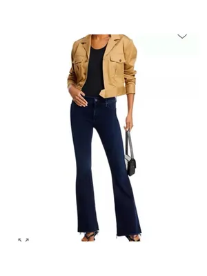MOTHER The Weekender Fray in Chip On My Shoulder Dark Wash MidRise Flare Jean 28 thumbnail 15