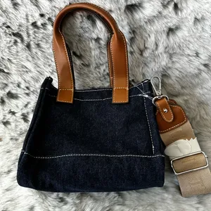 904. True religion Denim and Brown Leather Women's Tote Bag thumbnail 3