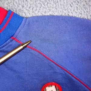 Vintage Nu Nu Sport Quarter Zip‎ Pullover Sweatshirt Teddy Bear Plaid Patch 90s thumbnail 8