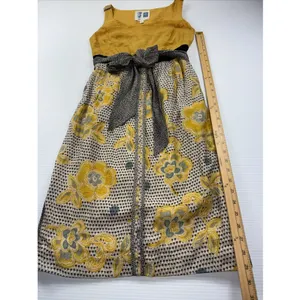 Edme‎ & Esyllte Anthropologie Blooming Goldenrod Dress Size 0 Sleeveless thumbnail 4