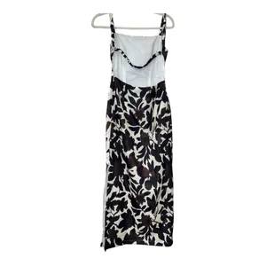 COMMENSE Backless Print Split Zipper Dress COLOR - Brown, Size Small NWT thumbnail 15