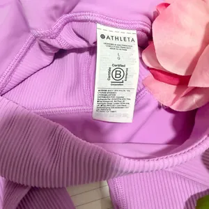 Athleta NWT Purple Fitness Ribbed Elation Gym Yoga Large UV Wicking Leggings thumbnail 4