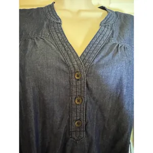 Gap Indigo Chambray Tie-Waist Dress |‎ 100% Cotton | Fall 2012 | Size M thumbnail 3