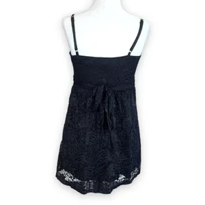 Y2K Whimsigoth Fairy Grunge Dark Romance Ethereal Sheer Lace Cami Babydoll Top‎ thumbnail 6