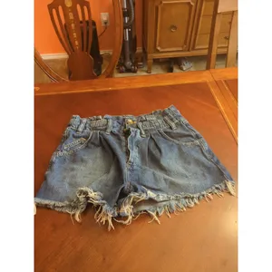 Women’s Free People Blue Jean Cut Off Shorts NO Belt Size S thumbnail 5