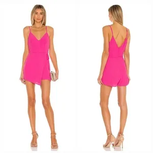 Superdown Karen hot pink side tie romper Xs‎ thumbnail 2