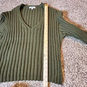 Vigoss Womens Olive Green Ribbed V-Neck‎ Sweater VC-W02428A Size Large thumbnail 5
