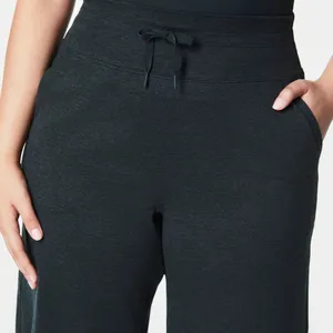 Spanx NWT $148 SPANXsmooth™ SoftStretch Wide Leg Pant color:Essex Green Heather Large thumbnail 2