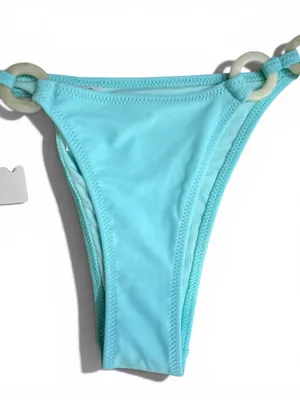 Aerie Light Blue Side-Tie Bikini Bottom Ring Detail Size XS thumbnail 6