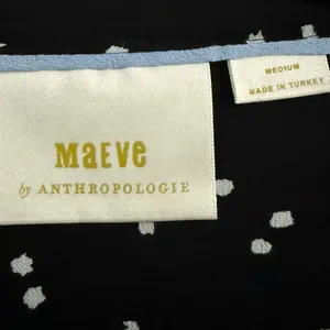 Maeve Anthropologie Black White Cheyenne Peplum polka dot Blouse Size medium top thumbnail 5