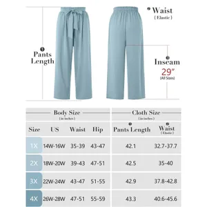 Cueply Womens Pants Sz 3X Dark Blue Wide Leg Pull On Trousers Pockets Casualwear thumbnail 7