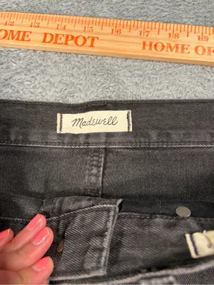 Madewell Black rigid denim a-line Button-Front Jean Mini Skirt 30 thumbnail 4