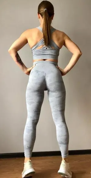 Med. Seamless Light Grey Camo Leggings thumbnail 5
