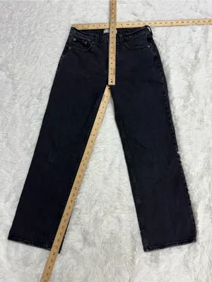 Abercrombie & Fitch The Baggy Low Rise Jeans Size 25/0 Black Wide Leg thumbnail 3