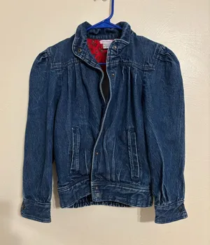 Vintage Julie K Setterdahl Denim Jacket Womens M Puff Sleeve Western Prairie thumbnail 1
