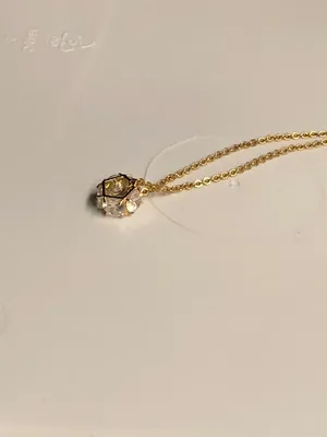 Gold Toned Crystal Necklace thumbnail 4