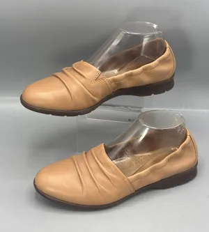Clarks Jenette Ruby Ballet Flat Womens US 8M Tan Leather All Day Comfort Loafers thumbnail 1