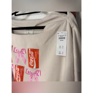 Abercrombie Coca Cola Sunday Slash Off Shoulder Sweatshirt NEW thumbnail 5
