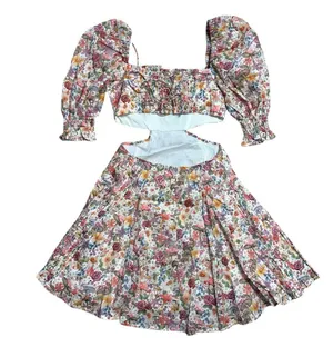 For Love & Lemons Floral Mushroom Print Arya Mini Dress Women’s US XS thumbnail 9