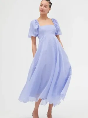 NWT Hill House Tuckernuck Matilda Organza dot midi dress Hyacinth small thumbnail 2