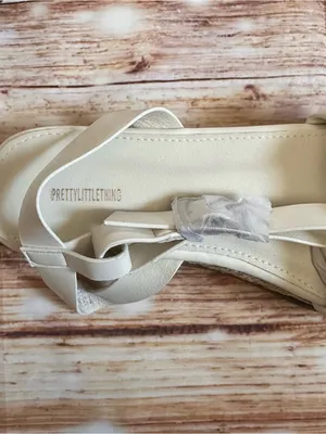PrettyLittleThing White Strappy Espadrille Sandals Braid Plait 1.5 Heel Size 7 thumbnail 8