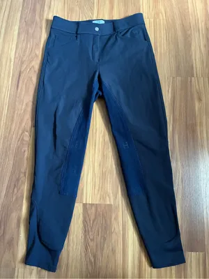 SmartPak Hadley Mid-Rise Knee Patch Breeches - Navy Blue, Size 28 R thumbnail 1