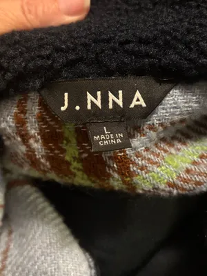 J.Nna women’s Plaid Mixed Media Cropped Jacket sz L thumbnail 3