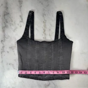 Zara Charcoal Washed Denim Corset Crop Top Structured Bustier Cotton Wmns Small thumbnail 13