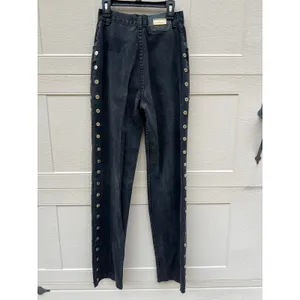 VTG Lawman Bareback Western Jeans High Rise Relaxed Fit Side Button Black Sz 5 thumbnail 6