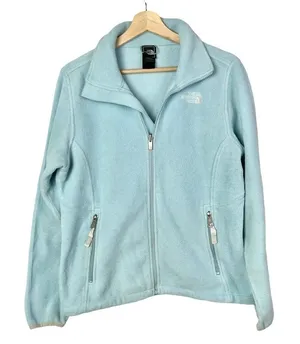 The‎ North Face Light Blue Full Zip Fleece Jacket M thumbnail 1