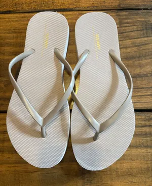 Old Navy Light Gray Flip Flops  thumbnail 1