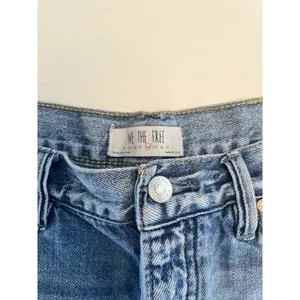 We The Free Free People Distressed Denim Shorts Blue Button Fly Cut Offs Size 28 thumbnail 2