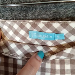 J. McLaughlin Cabana Gingham Side Zipper Closure Stretchy Womens Pants Sz 6 thumbnail 2
