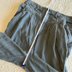 ✨ We the‎ Free Faded Love Linen Blend High-Rise Pleated Front Pants Wave Blue 27 thumbnail 12