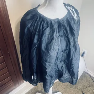 New Future Collective Women's Sheer Balloon Long Sleeve Blouse Black‎ sz L NWT thumbnail 2