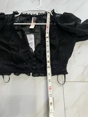 NWT For Love & Lemons Black Lace Freya Blouse top size XS thumbnail 7