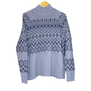 Vineyard Vines Fair Isle Merino‎ Wool Blend Mock Neck Sweater Women's Small Cozy thumbnail 2