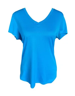 Sterling Performance women's blue short sleeve v-neck t-shirt size large thumbnail 1