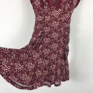 Free People Sweet Talker Lace Mini Dress Size XS Burgundy Floral 90s Grunge Boho thumbnail 11