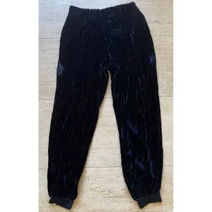 Alice‎ + Olivia Black brown Velvet Joggers Lounge Pants Elastic Waist Cuffs XS thumbnail 6