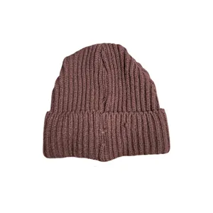 Carhartt Women's Brown Ribbed Knit Logo Cuffed Snow Bonnet Beanie Size OS thumbnail 2