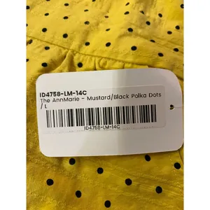 Orange Creek Los Angeles Dress Womens L NEW Yellow Black Polka Dot Modest thumbnail 16