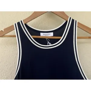 NWT Sporty & Rich Phoebe Dress Women’s Medium Navy White Preppy Tennis Academia thumbnail 3