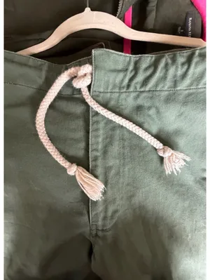 Riley Olive Green Wide Leg Pants with Drawstring Waist XS thumbnail 5