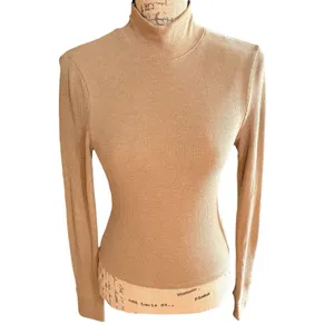 American Eagle Tan Ribbed Long Sleeve Mock Neck Tee Size M thumbnail 2