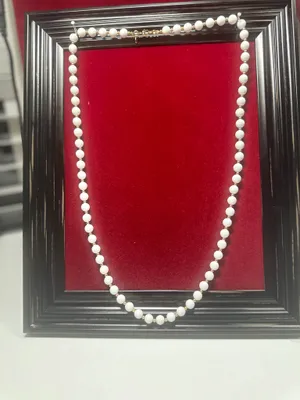 Monet signed vintage gold tone white lucite bead necklace 32” thumbnail 2