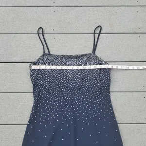 Y2K City Triangles Sparkle Spaghetti Strap Dress | Blue Spaghetti Strap Dress thumbnail 11
