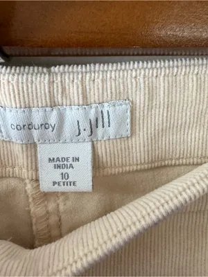 J Jill Corduroy Straight Leg Pants Cream Size 10 Petite thumbnail 4