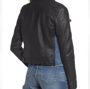 Blank NYC Faux Leather Denim Hybrid Jacket thumbnail 5